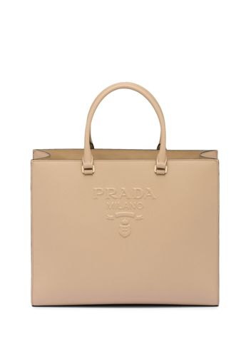 Prada large Saffiano leather tote bag - Neutrals