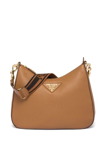 Prada triangle-logo shoulder bag - Brown