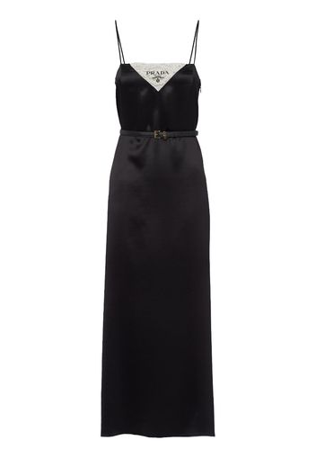 Prada crepe satin slip dress - Black