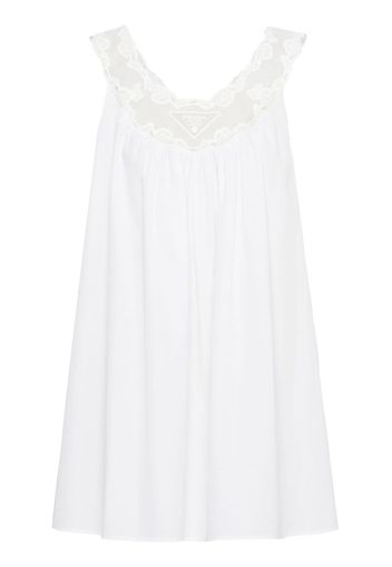 Prada lace-panel sleeveless dress - White