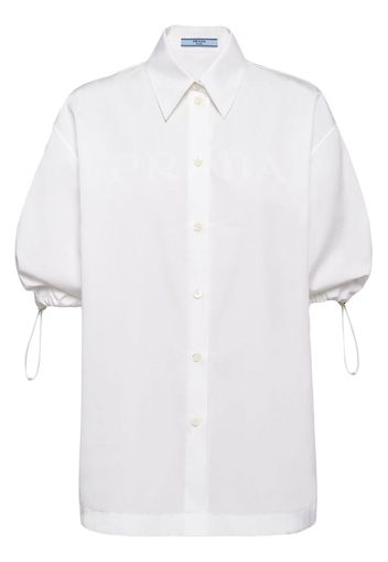 Prada drawstring-cuff poplin shirt - White