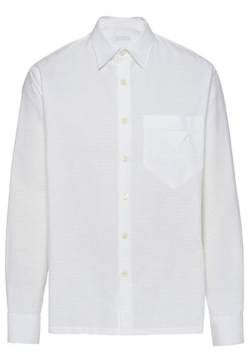 Prada triangle-logo long-sleeve shirt - White