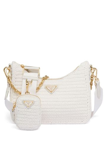 Prada Re-Edition 2005 raffia shoulder bag - White