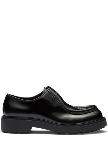 Prada brushed-leather loafers - Black