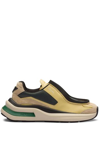 Prada panelled leather chunky sneakers - Neutrals