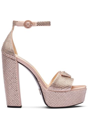 Prada 135mm crystal-studded platform sandals - Pink