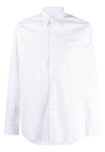 Prada logo-patch long-sleeve shirt - White