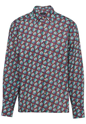 Prada geometric-print cotton shirt - Red