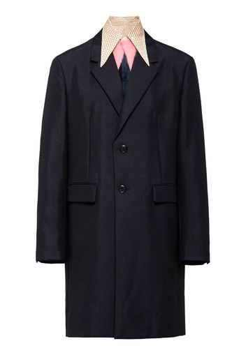 Prada contrasting collar wool-blend collar - Blue