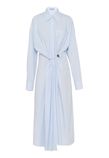 Prada safety pin-embellished striped shirtdress - Blue