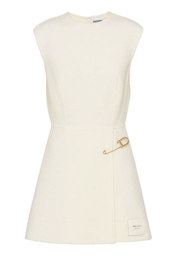 Prada safety pin-detail minidress - White