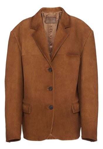 Prada single-breasted suede blazer - Brown