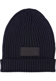 Prada logo patch beanie - Blue