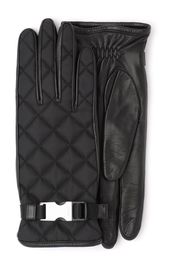 quilted buckle gloves