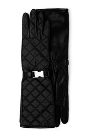 quilted buckled gloves