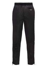 gabardine straight-leg trousers