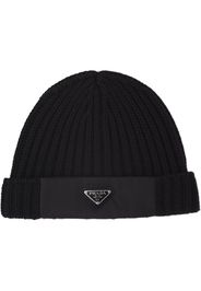 logo rib-knit beanie hat