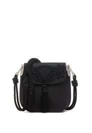embroidered logo shoulder bag