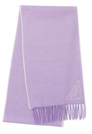 Prada intarsia-logo scarf - Purple