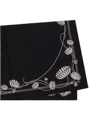 Prada waterlily-print lightweight scarf - Black