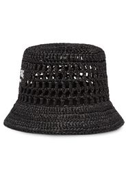 Prada logo-print woven bucket hat - Black