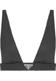 Prada Re-Nylon logo-plaque bralette - Black