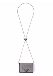 Prada crystal-embellished cardholder - Neutrals