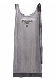 Prada crystal-embellished chiffon dress - Silver