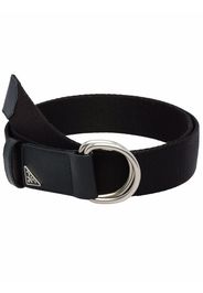 Prada triangle logo D-ring belt - Black