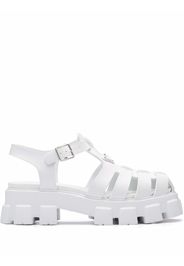 Prada triangle-logo fisherman sandals - White