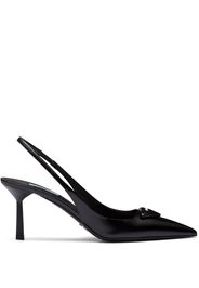 Prada logo-plaque slingback pumps - Black