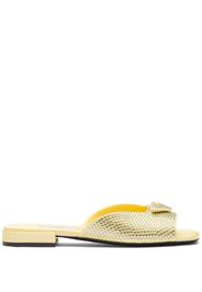 Prada crystal-embellished satin slides - Yellow