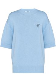 PRADA half-sleeves cashmere jumper - Blue