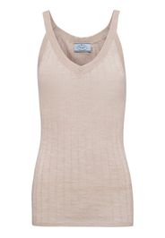 Prada ribbed cashmere tank top - Neutrals
