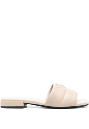 Prada logo-plaque quilted mules - Neutrals