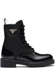 Prada Brushed-Leather ankle boots - Black