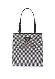 Prada crystal-embellished satin tote bag - Black