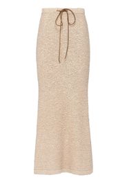 Prada drawstring bouclé maxi skirt - Neutrals