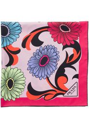 Prada pop-retro floral-printed silk scarf - Pink