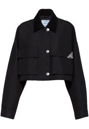 Prada triangle-logo cropped jacket - Black