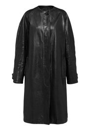Prada single-breasted leather coat - Black