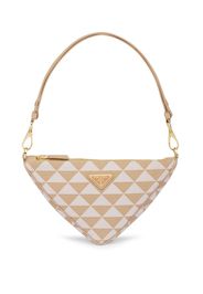 Prada triangle-logo embroidered bag - Neutrals