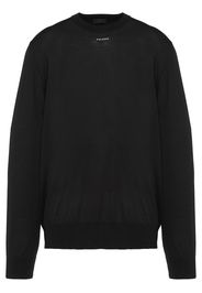 Prada intarsia knit-logo wool jumper - Black