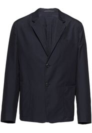 Prada triangle logo cotton blazer - Blue