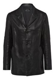 Prada single-breasted leather coat - Black