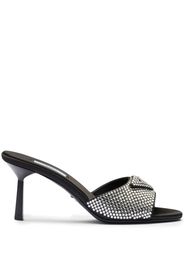 Prada crystal-embellished satin mules - Silver