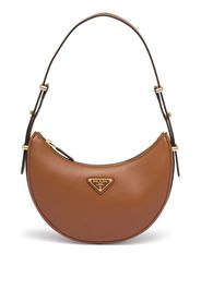 Prada logo plaque shoulder bag - Brown