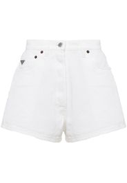 Prada Bull logo-patch denim shorts - White