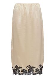 Prada lace-embellishment silk midi skirt - Neutrals