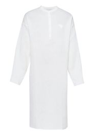 Prada triangle-logo linen midi shirt - White